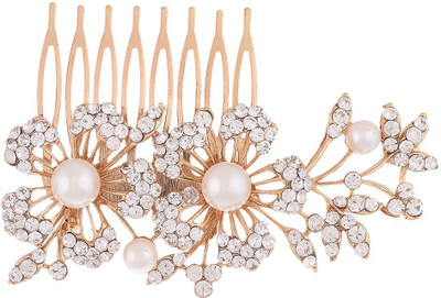 

Dazzle Collection Floral Funky Hair Pin(Gold)