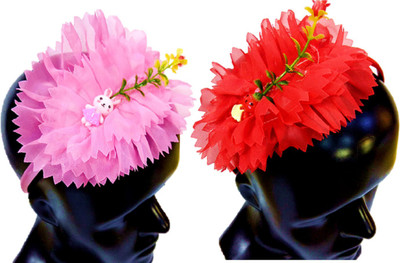 

Proplady Princess Combo Floral Design Wide Hairbands/Headbands for Girls, Baby Girls (Pack of 2-Red,Pink) Hair Band, Head Band(Pink, Red)