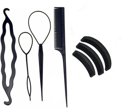 

Jampak™ hair accessories set of 7 pcs / Women Fashion Magic Hair Styling Clip Stick Braid Tool Hair Accessory Hair Accessory Set(Black)