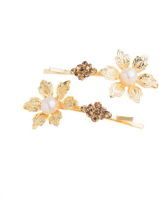 

Voylla Pearl Royal Hair Clip Bun Clip(Gold)