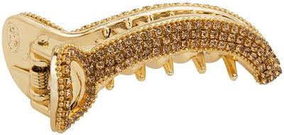 

Voylla Designer Golden Crocodile Clip Banana Clip(Gold)