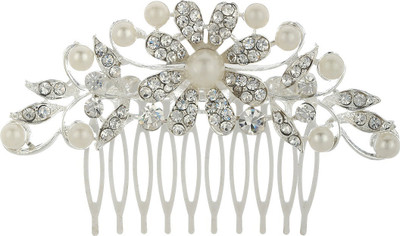 

Prita Floral Funky Fashionable Stone Hair Clip(Silver)