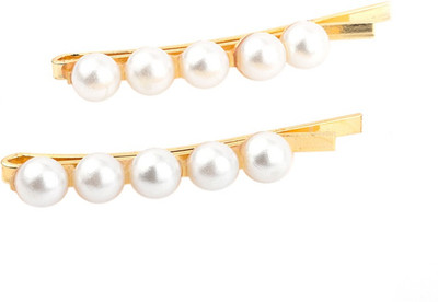 

Voylla Studded Pearl Hair Clip Hair Pin(Gold)