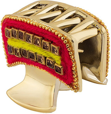 

Voylla Golden Claw Clip with Yarn and Bead Work Hair Claw(Beige)