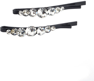 Voylla Studded Solitaire Hair Clip Hair Pin(Black)