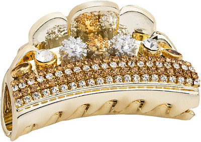 

Voylla Golden Hair Clutcher with Stones Hair Claw(Gold)