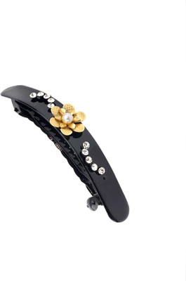 

Voylla Solo Flower Black Hair Clip Hair Claw(Gold)