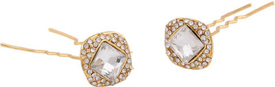 

Voylla Bold Gold Studded Hair Pin Bun Clip(Gold)