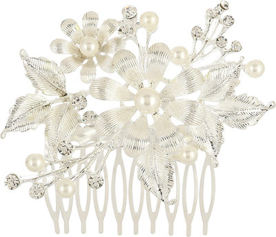 

PRITA Floral Stone Hair Clip(Silver)
