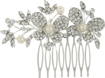 

PRITA Butterfly Funky Fashionable Stone Hair Clip(Silver)