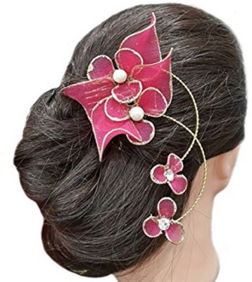 

INAAYA Stylish Hair Accessories For Bun Decoration, Pink Hair Clip(Pink)