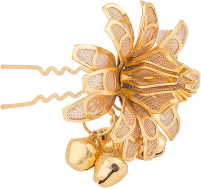 

Voylla Dahlia Bloom Hair Pin Bun Clip(Gold)