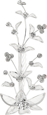

Prita Floral Stone Hair Clip(Silver)