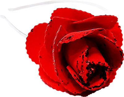 

Proplady Red Rose Metal Hair Band, Head Band(Red, Silver)