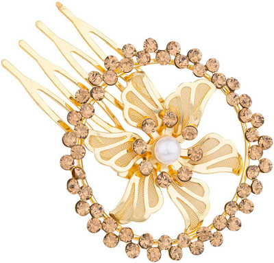 

Voylla Stylish Comb Hair Pin Hair Accessory Set(Gold)