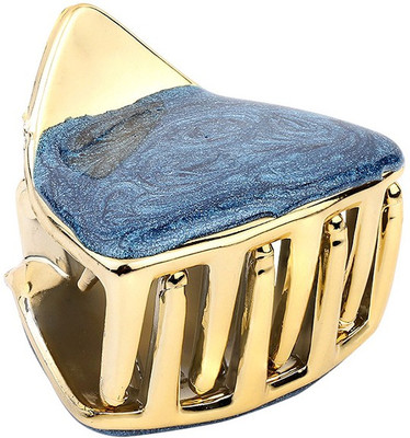 

Voylla Metallic Gold and Blue Hair Clutcher Hair Claw(Gold)