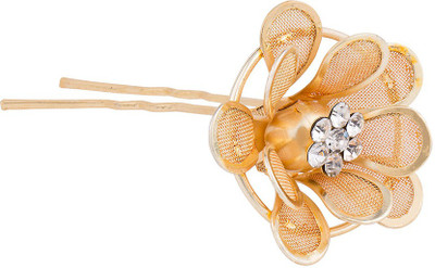 

Voylla Elegant Gold Bloom Hair Pin Bun Clip(Gold)