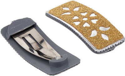 

Voylla Mirror Stylish Snap-On Hair Clips Tic Tac Clip(Beige)