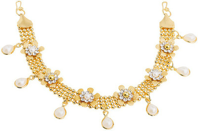 

Voylla Pearl Droplet Floral Juda Dangler Bun Clip(Gold)