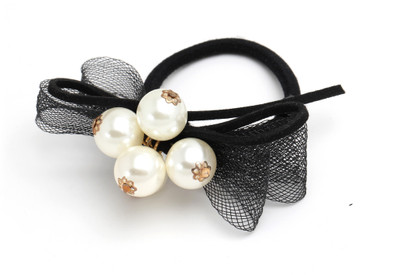 

Prita Prita's White Flower Headband with Adjustable Elastic Ribbon Rubber Band(Multicolor)