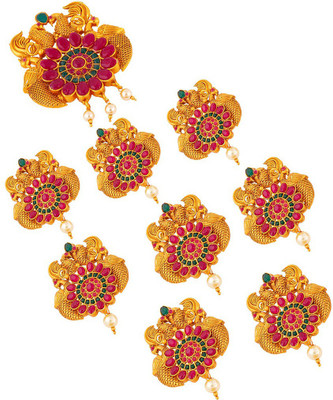 

Voylla Southern Trance Floral and Swans Motifs Hair Pin Bun Clip(Gold)