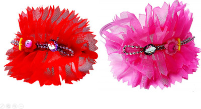 

Proplady Combo Floral Cutwork Stone Studded Hairband, Head Band (Pack of 2-Pink,Red) Hair Band, Head Band(Pink, Red)