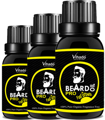 VIHADO Beard Mustache Growth Oil PRO Fast Growth 25 ml (Pack of 3) Hair Oil(25 ml)