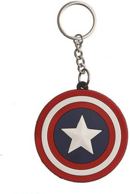 

KM ROYALS Superhero Avengers Captain America Shield Synthetic Rubber Design-3 Key Chain (Multicolor) Key Chain