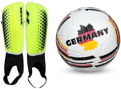 

Nivia Combo of two - one 'Country color' (Germany) Football + one Pair of 'Speedy' Football Shin guard (Size-Medium) Football Kit