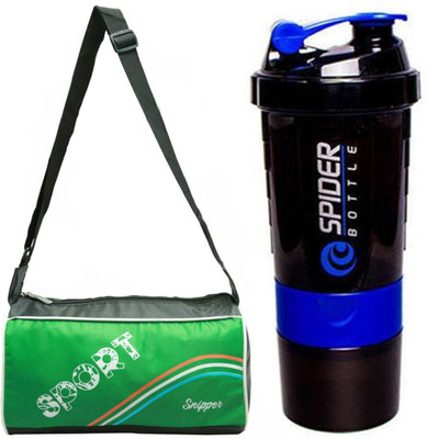 

Snipper Combo of Sport Bag Green And Purple Spider shaker Gym & Fitness Kit