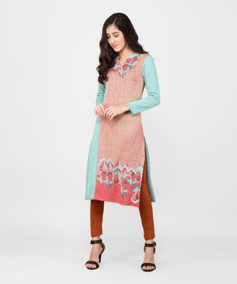 Aurelia Women Self Design Straight Kurta(Multicolor)