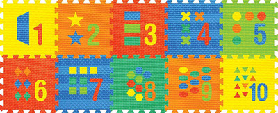 

Sunta 12-inch Number/Shape Puzzle Mats(Multicolor)