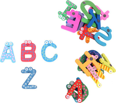 

SN toy zone Cute Wooden ABC Magnets Pack(A to Z Pack)(Multicolor)
