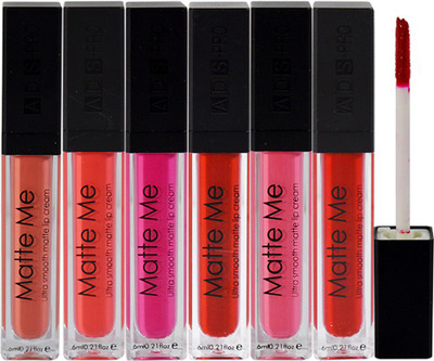 

ADS Pro Ultra Matte Lipstick 2181-C Pack of 6(Multicolor, 6 ml)