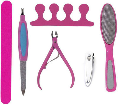 

INAAYA Manicure Kit, Manicure And Pedicure Kit Parlour And Salon Use Accessories, For Women And Girls, 40 Grams, Pink, Pack Of 1(40 g, Set of 7)