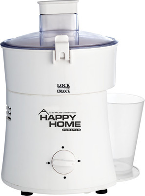 

HAPPY HOME Juicy Juicer II 350W II Heavy duty motor II No. 1 Performance II International product II Kitchen mate II 100% Copper 350 Juicer Mixer Grinder(White, 1 Jar)
