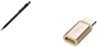 

Freya MICRO USB TO TYPE C CONVERTER ADAPTER WITH 2 IN 1 TOUCH SCREEN BALL PEN STYLUS USB Adapter(Multicolor)