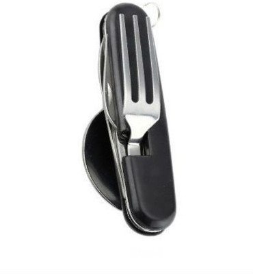 

Zahuu Camp Tool with Knife, Fork, Spoon and Can Opener, 1- Pieces 5 Multi-utility Knife(Black)