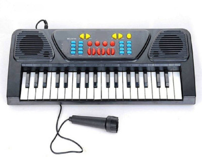 

Instabuyz 37 Keyboard Piano with Mic, and Charger, For Kids(Black)