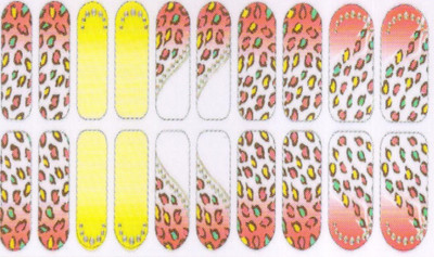 

Lootkabazaar Korean Made DIY Nail Art Self - Adhesive Long Lasting Stickers For Women NAS040(Red::Yellow)