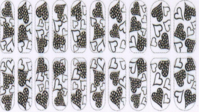 

Lootkabazaar Adhesive Long Lasting Stickers For Women NAS013(Black::White)