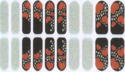 

Lootkabazaar Adhesive Long Lasting Stickers For Women NAS023(Black::Red)