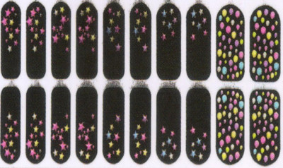 

Lootkabazaar Korean Made DIY Nail Art Self - Adhesive Long Lasting Stickers For Women NAS030(Black)