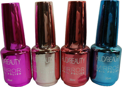 

Huda Beauty huda mirror effect nail polish set of 4 multicolor(Pack of 4)