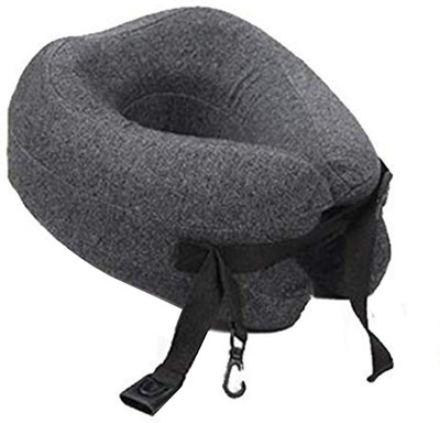 

House of Quirk Foldable Travel Pillow Adjustalbe U-Shaped Memory Foam Neck Support - Dark Grey Neck Pillow(Dark Grey)