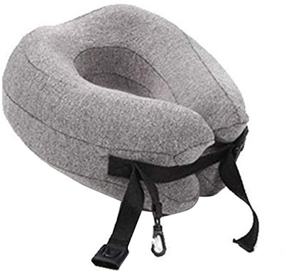 

House of Quirk Foldable Travel Pillow Adjustalbe U-Shaped Memory Foam Neck Support - Light Grey Neck Pillow(Light Grey)