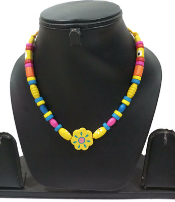 

Shilpi Arts Wooden Necklace Set with Hand Crafted Colour Full Design Latest Collection Wood Necklace