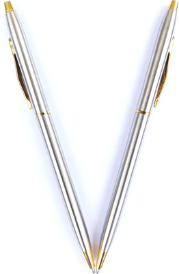 Swarnalekha XPRES 2 Pcs. Full Brass Metal Ball Pen Gift Set(Pack of 2, Ink Color - Blue)