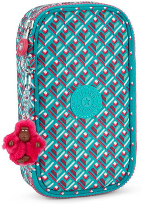 

Kipling 50 PENS Blue Green Mix Art Polyester Pencil Box(Set of 1, Blue)