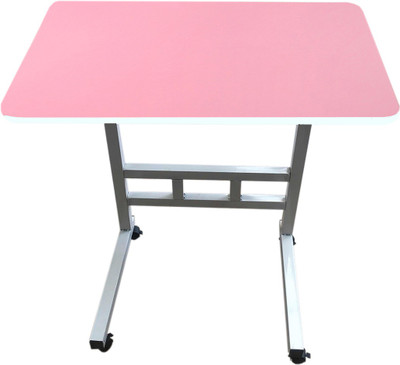 FurnCentral Engineered Wood Portable Laptop Table(Finish Color - Pink)